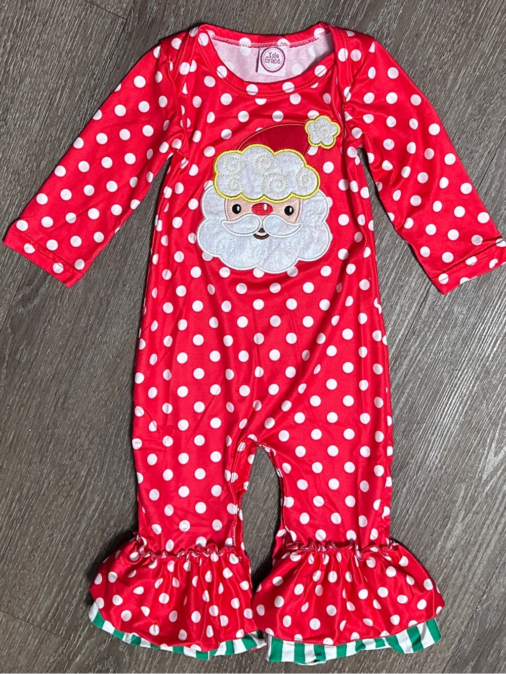 Baby Isla Grace Santa Claus is Coming to Town Romper Jumpsuit Size 6-9M Months